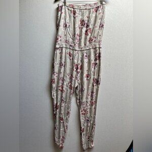 Talula Aritzia floral strapless jumpsuit Sz M
